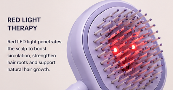 VAYRO Groom Oil Brush™ – Cordless Rechargeable Scalp Massage Oil Comb with Red Light Therapy