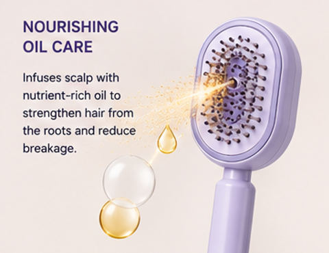 VAYRO Groom Oil Brush™ – Cordless Rechargeable Scalp Massage Oil Comb with Red Light Therapy