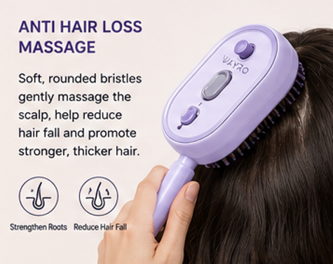 VAYRO Groom Oil Brush™ – Cordless Rechargeable Scalp Massage Oil Comb with Red Light Therapy