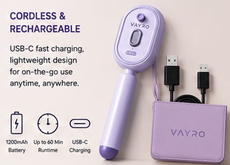 VAYRO Groom Oil Brush™ – Cordless Rechargeable Scalp Massage Oil Comb with Red Light Therapy